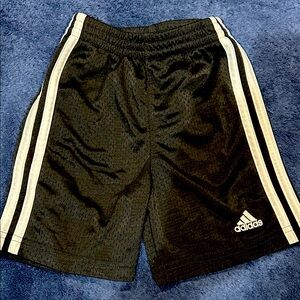 Adidas Kids Black Shorts with White Stripes